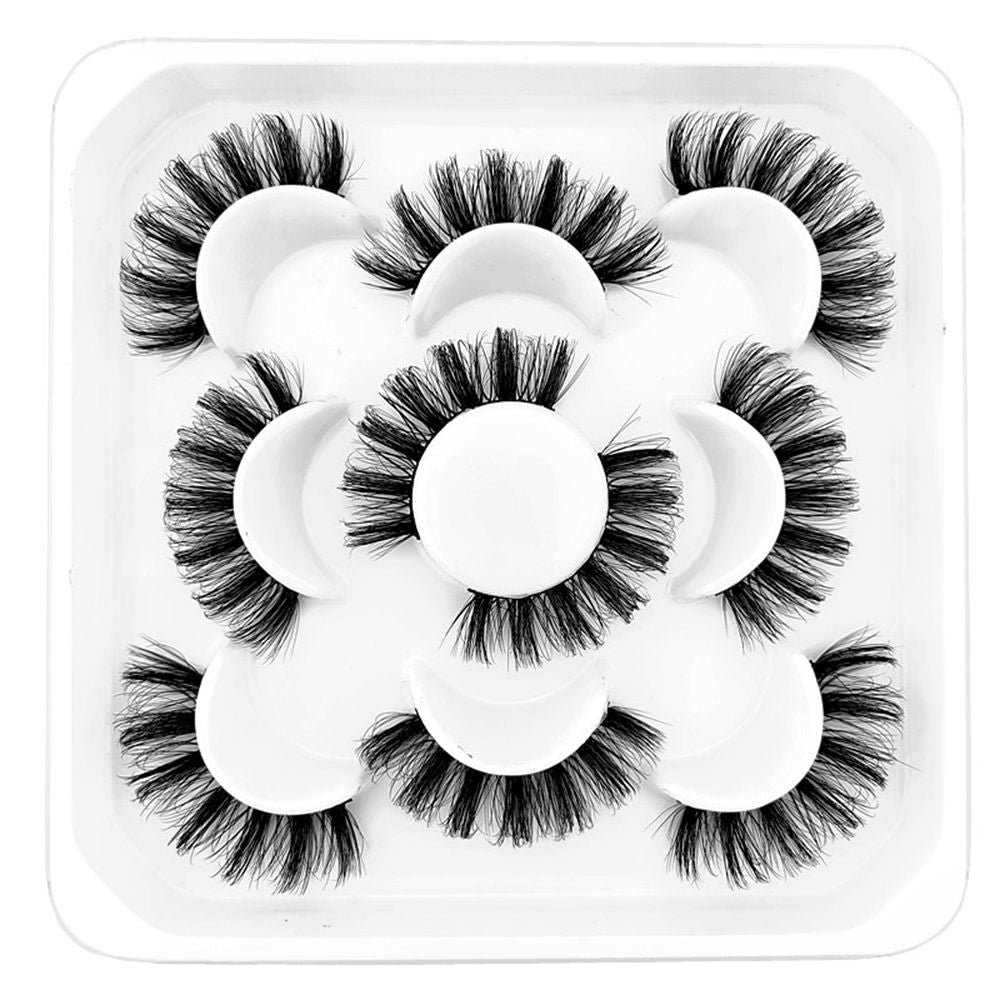 5Pairs 3D Mink False Eyelashes D Curl Fluffy Short Lashes Eyelash Extension Mix Style Handmade Cruelty-free