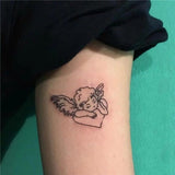 Waterproof Temporary Tattoo Stickers Love Angel Cupid Gun Tattoo Flash Tattoo Shoulder Clavicle Female Male