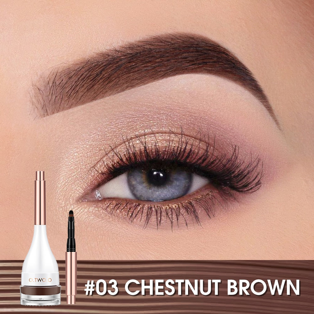 Eyebrow Pomade Brow Mascara Natural Waterproof Long Lasting Creamy Texture 4 Colors Tinted Sculpted Brow Gel with Brush