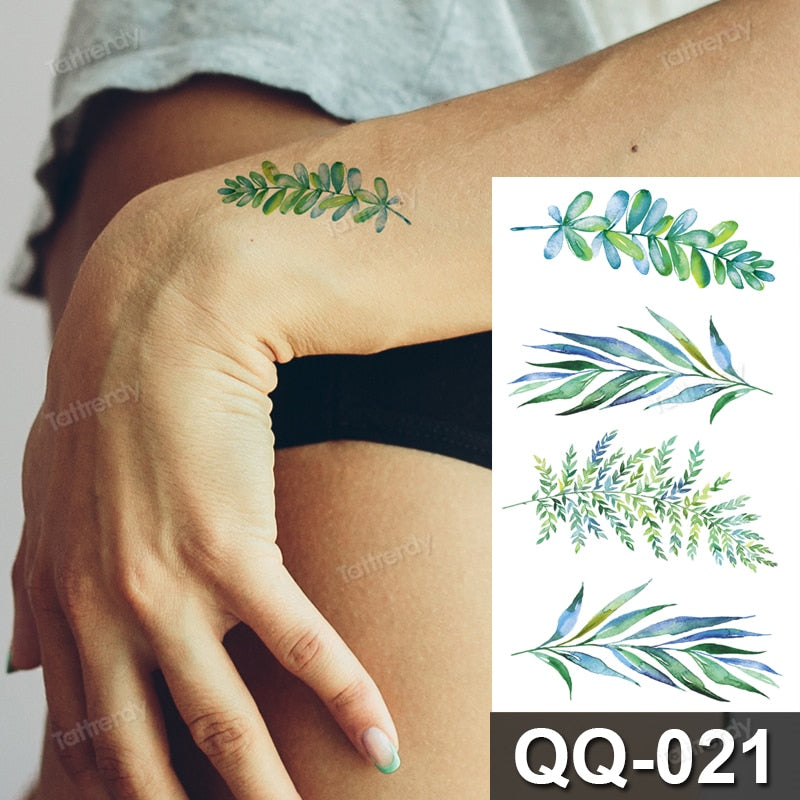 Small Plant Tattoo Sticker Flowers Purple Lavender Daisy Lovely Hand Finger Tattoos Waterproof Sleeve Body Art Temporary Tattoo